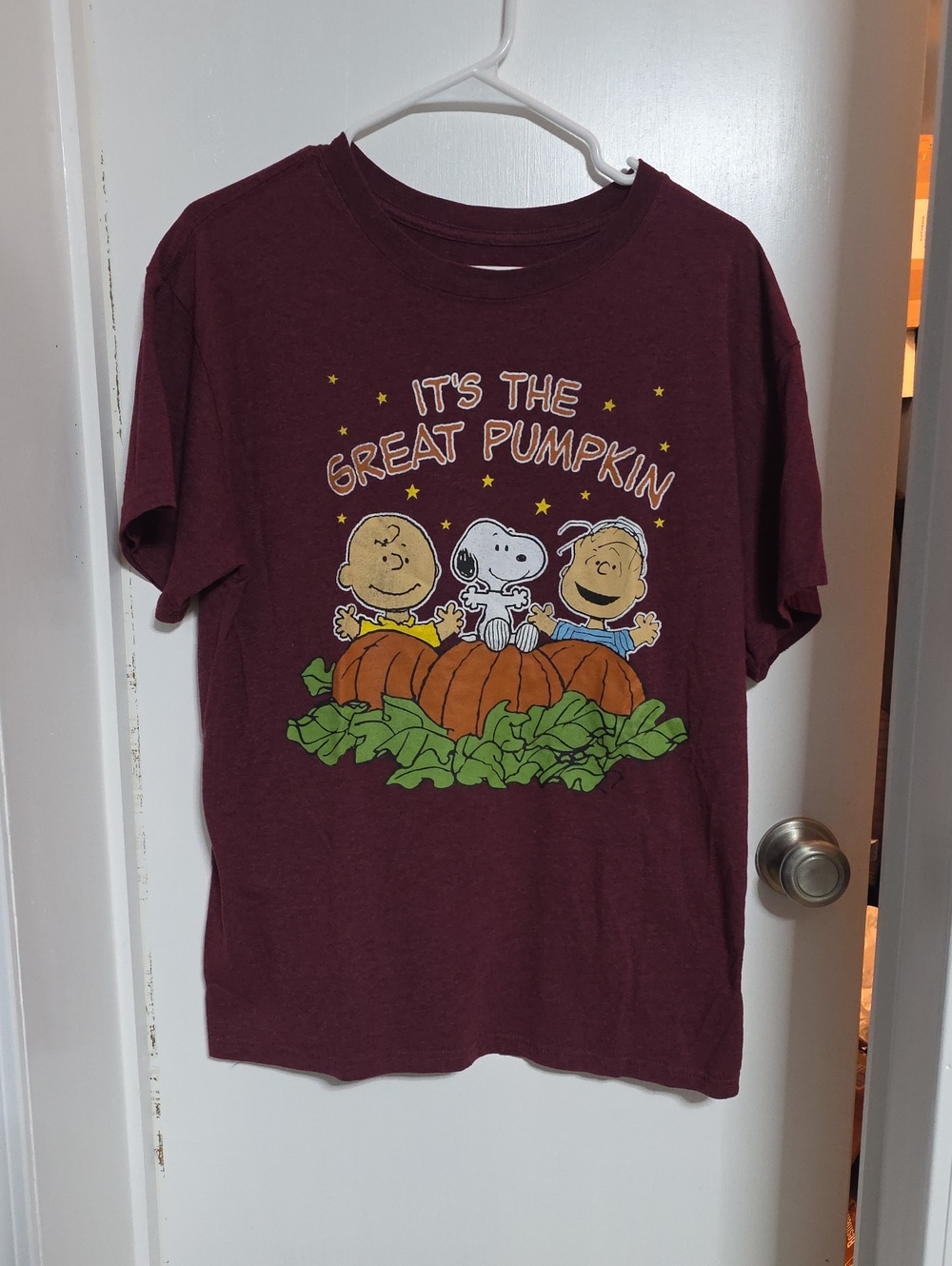 Uni-Sex Burgundy 'It's The Great Pumpkin' Peanuts Graphic Tee
